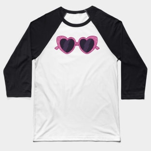 sparkling pink purple heart shaped sunglasses aesthetic dollette coquette Baseball T-Shirt